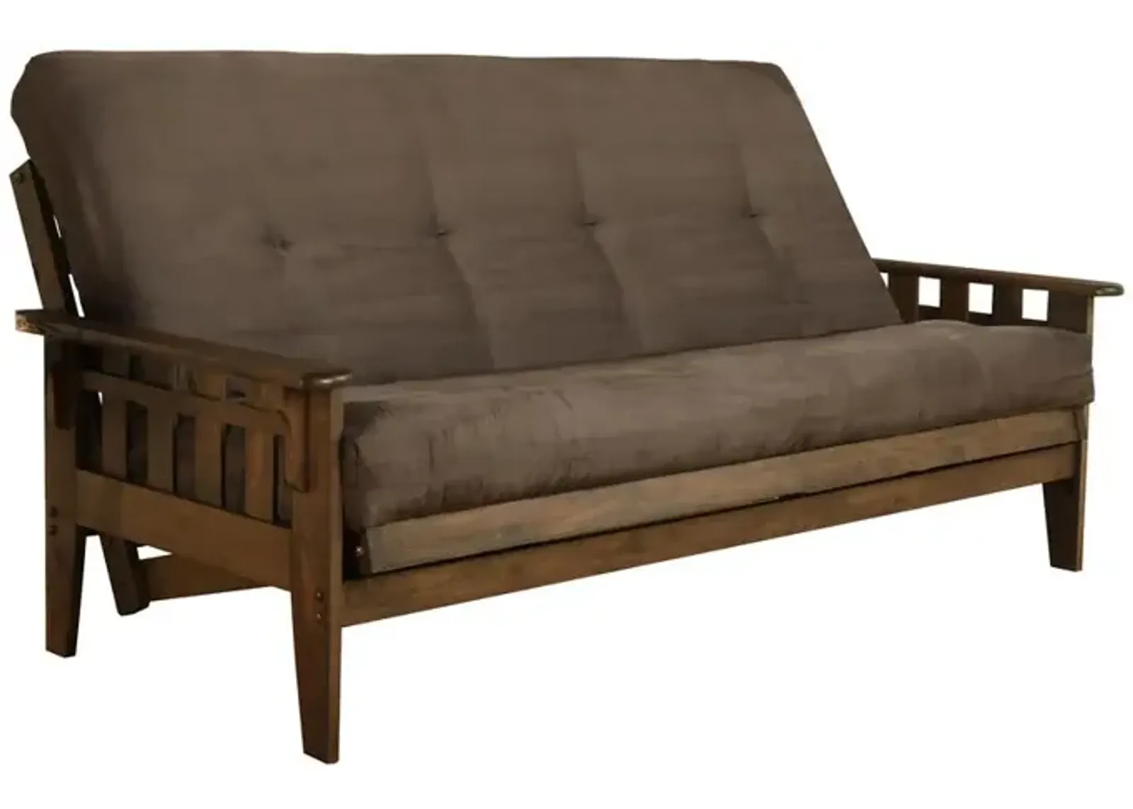 KODIAK Tucson Frame-Rustic Walnut Finish-Suede Gray Mattress