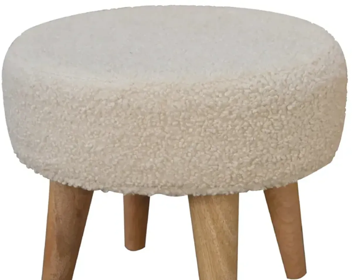 Cream Boucle Petite Footstool