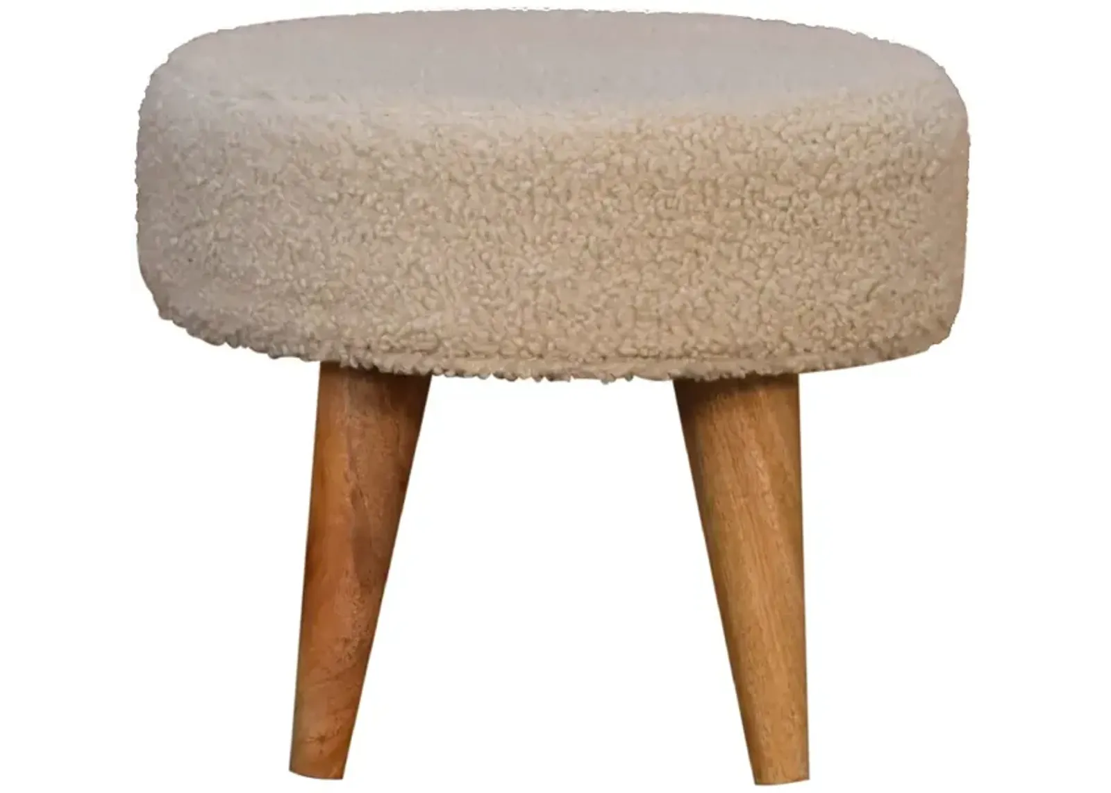 Cream Boucle Petite Footstool