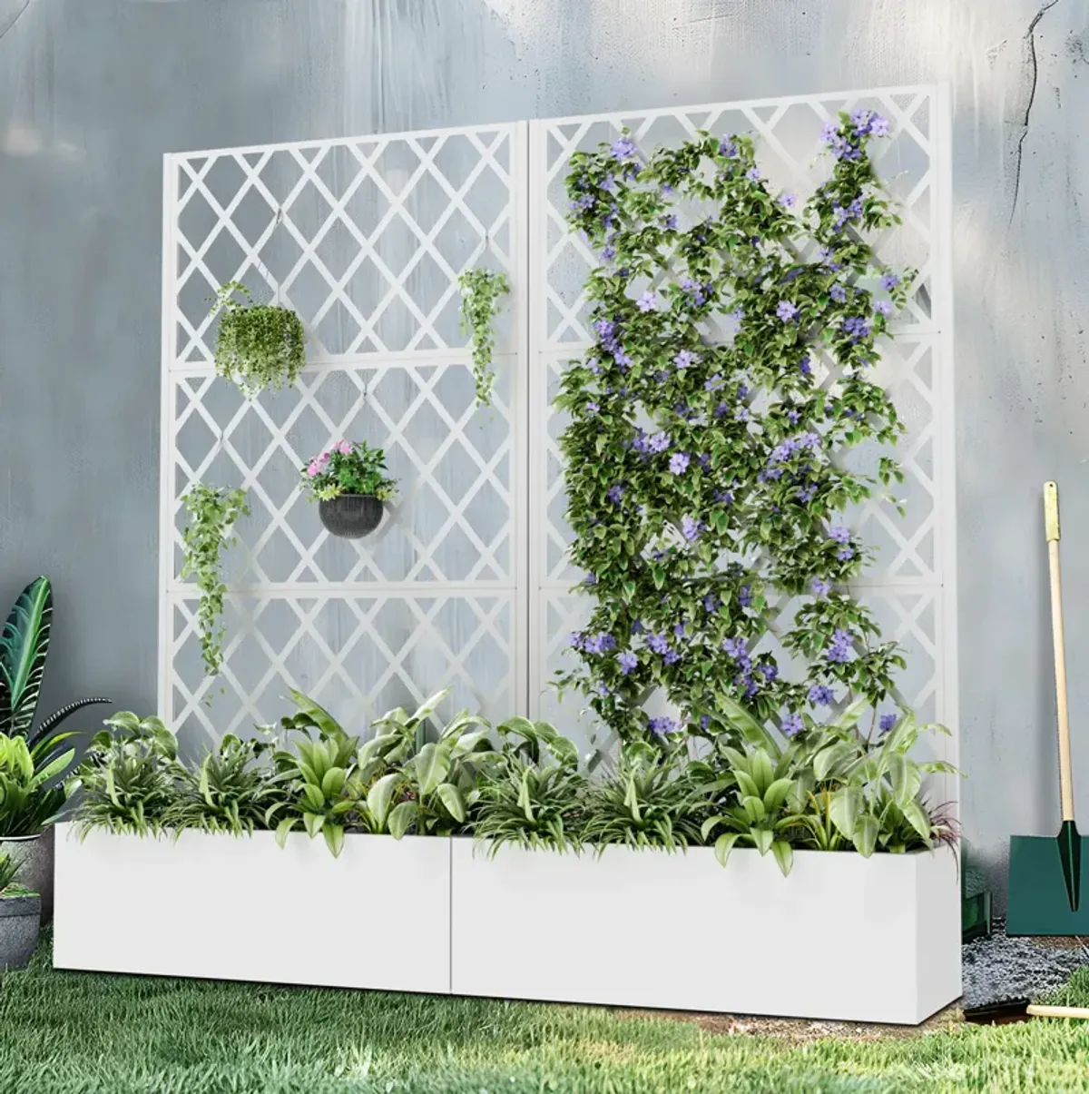 71*35.5 Metal Planter Box with Trellis