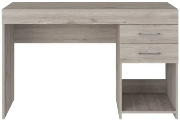 Streamdale Ibare Two Drawer Computer Desk, One Lower Shelf - Light Gray