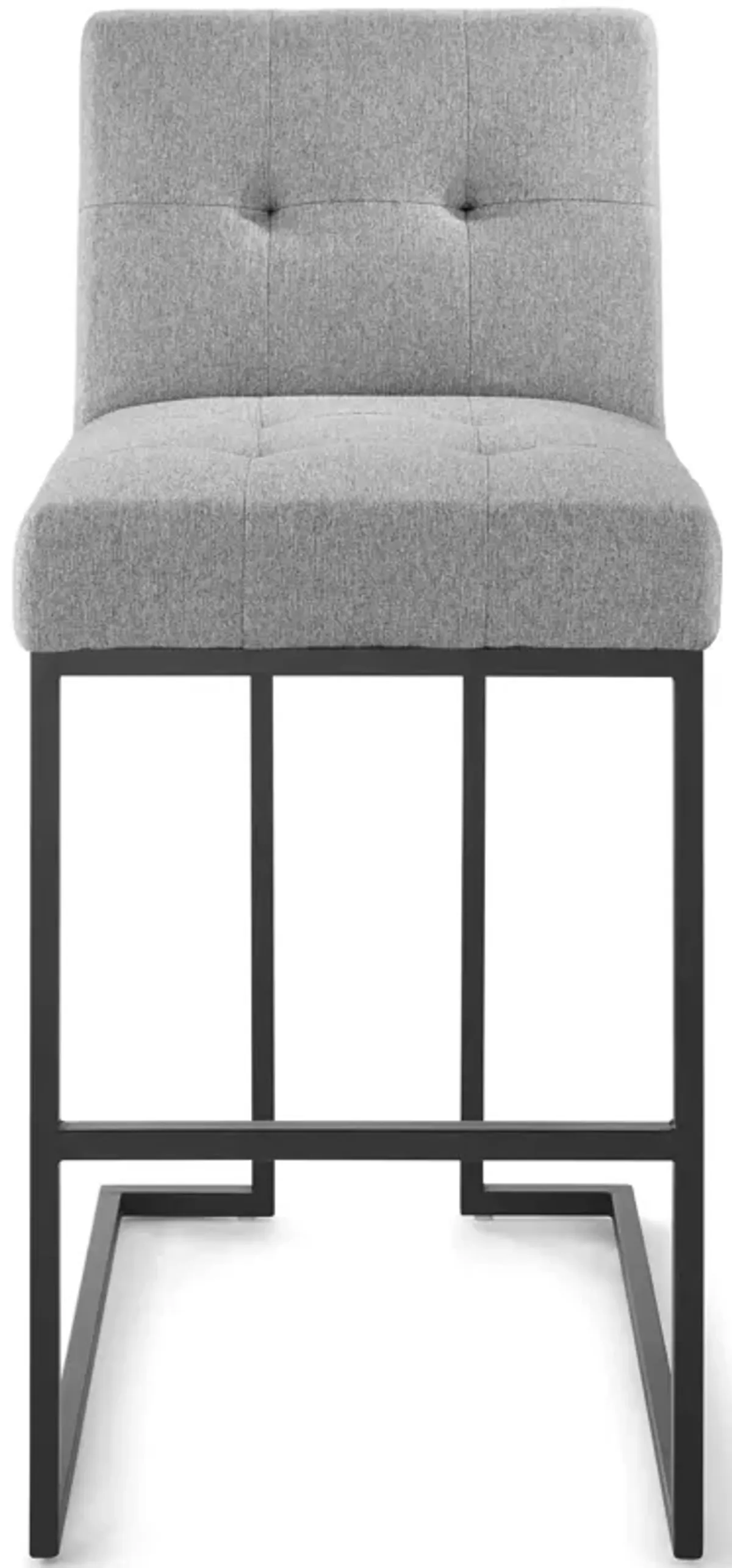 Privy Black Stainless Steel Upholstered Fabric Bar Stool