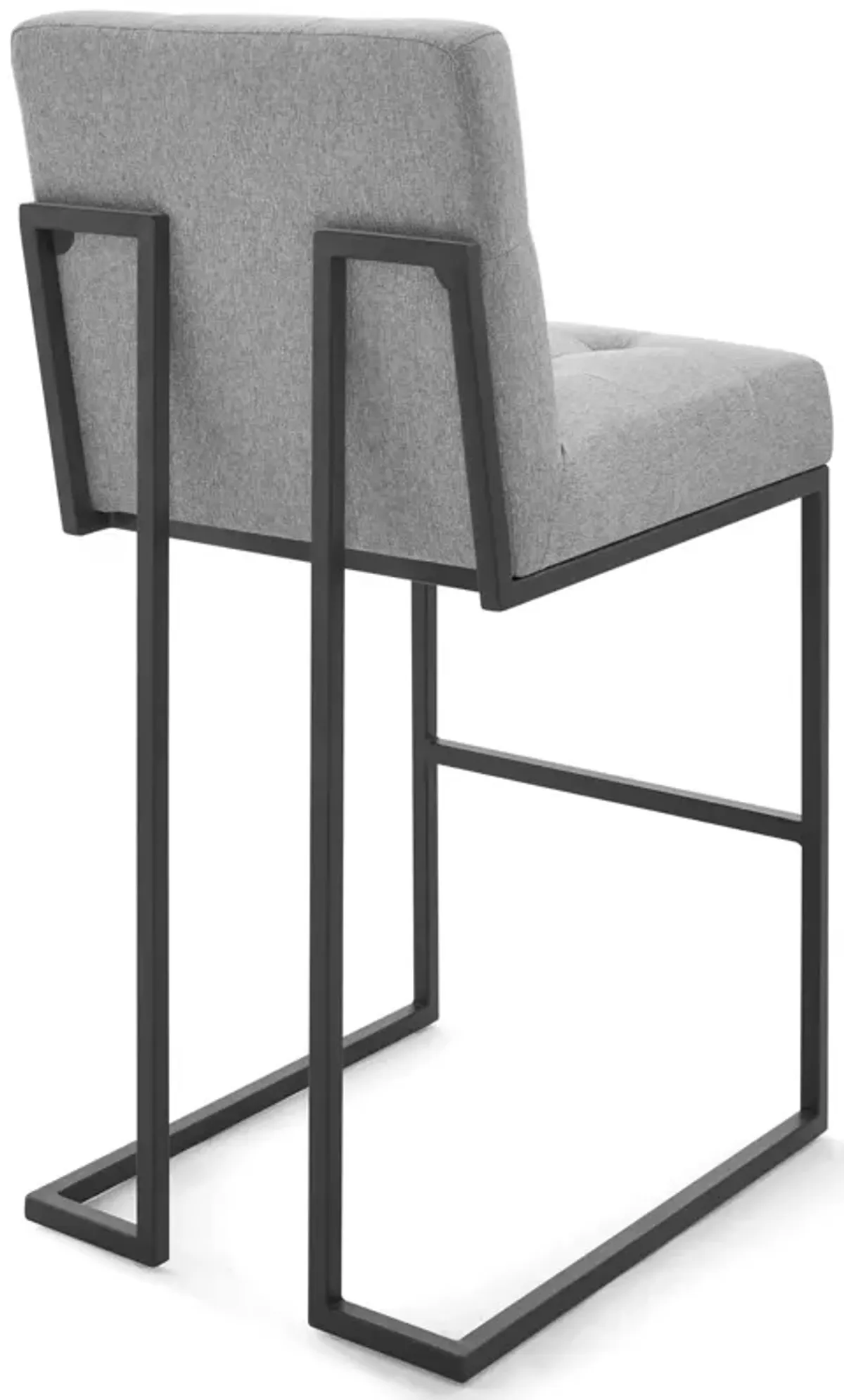 Privy Black Stainless Steel Upholstered Fabric Bar Stool