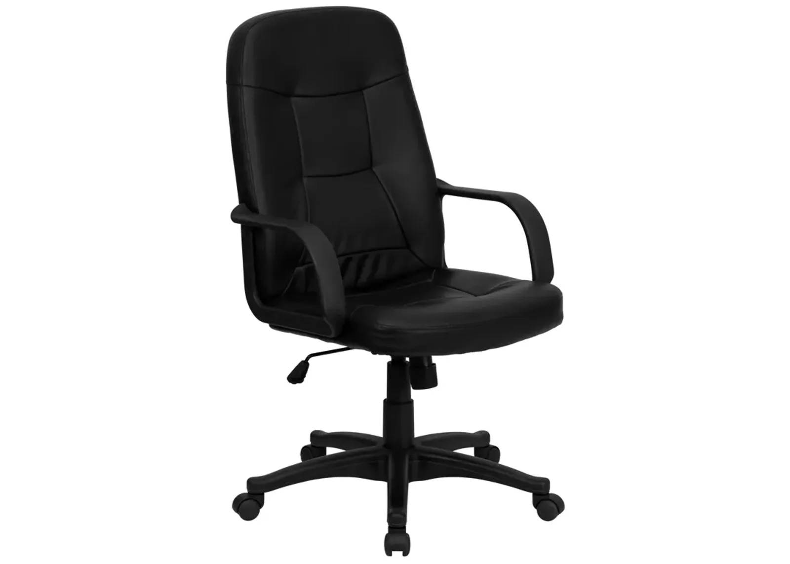 Holly High Back Black Glove Vinyl Executive Swivel Office Chair with Arms