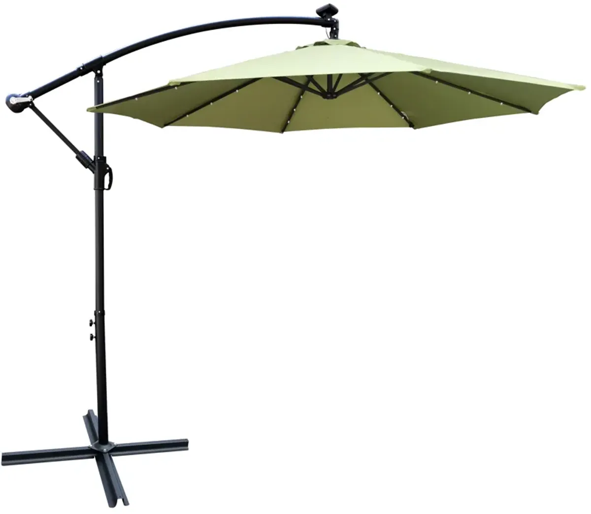 Streamdale 10' Solar LED Patio Umbrella, 8-Rib Waterproof Shade