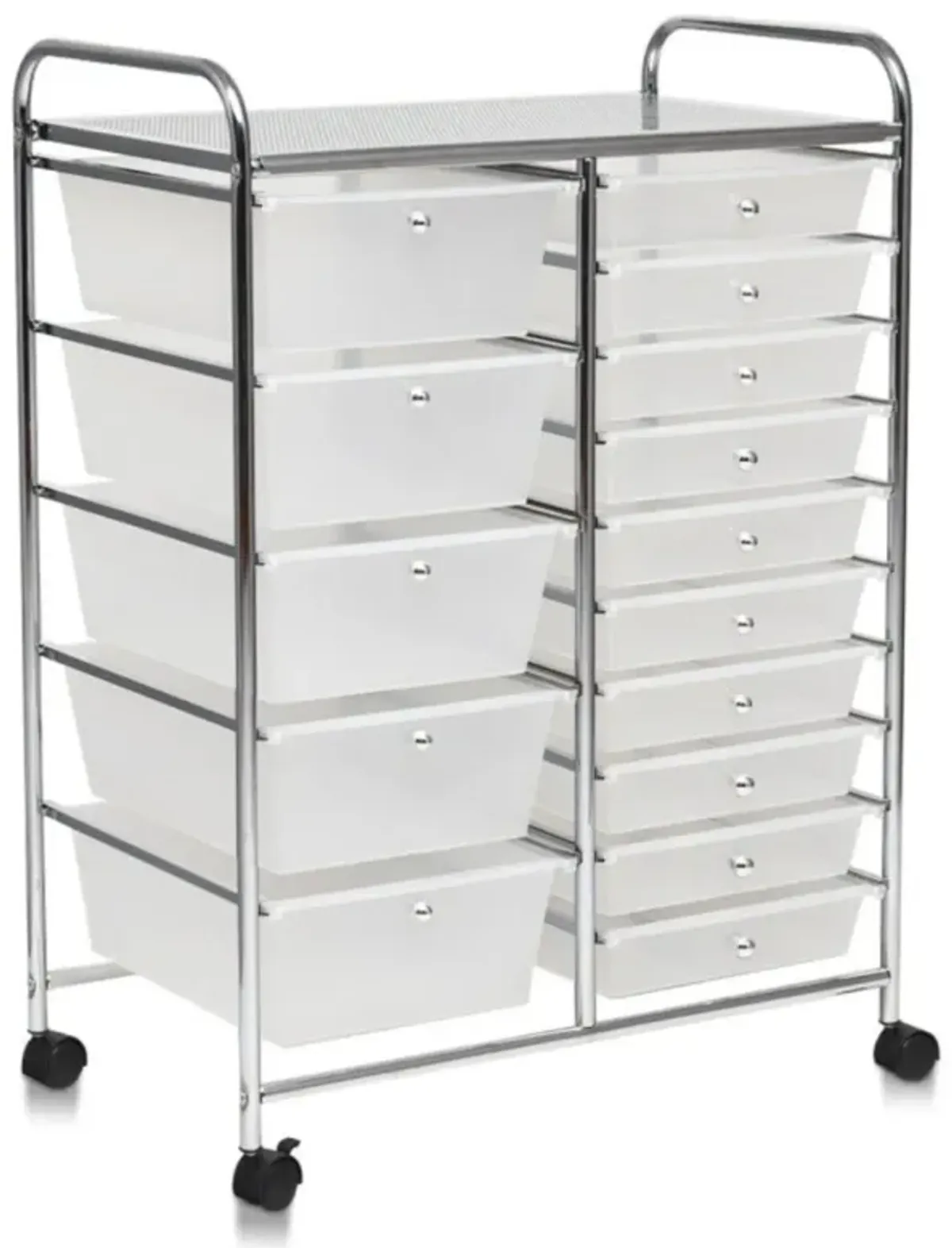 Hivvago 15-Drawer Utility Rolling Organizer Cart Multi-Use Storage