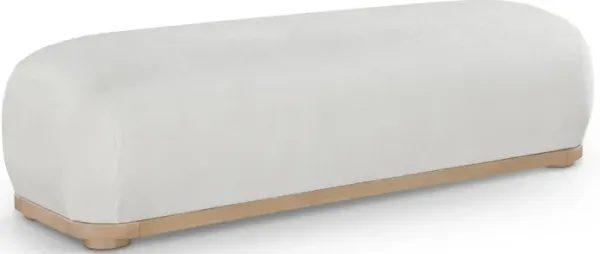 Meridian Furniture Calum Cream Chenille Fabric Bench