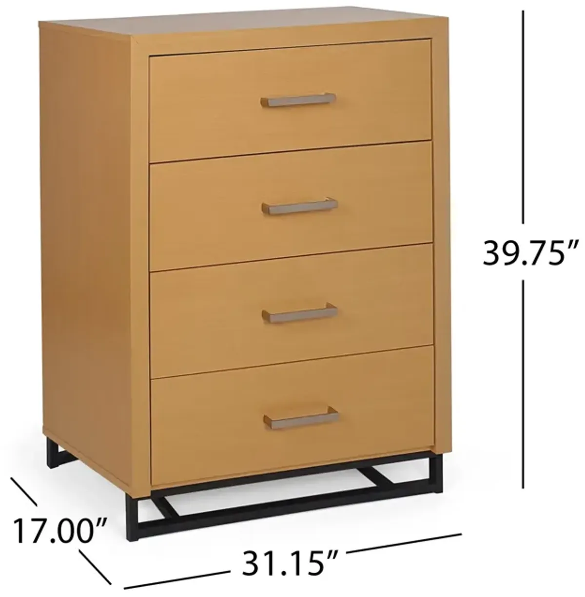 Minimalist Black Iron Base Dresser with Ample Storage