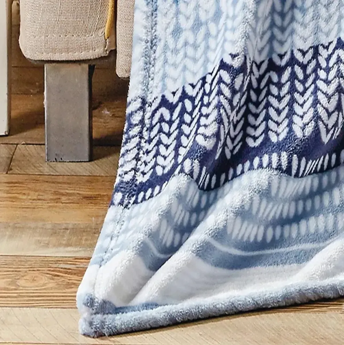 Anissa Micro Plush Decorative All Season Throw Blanket 50" x 70" Blue by Plazatex