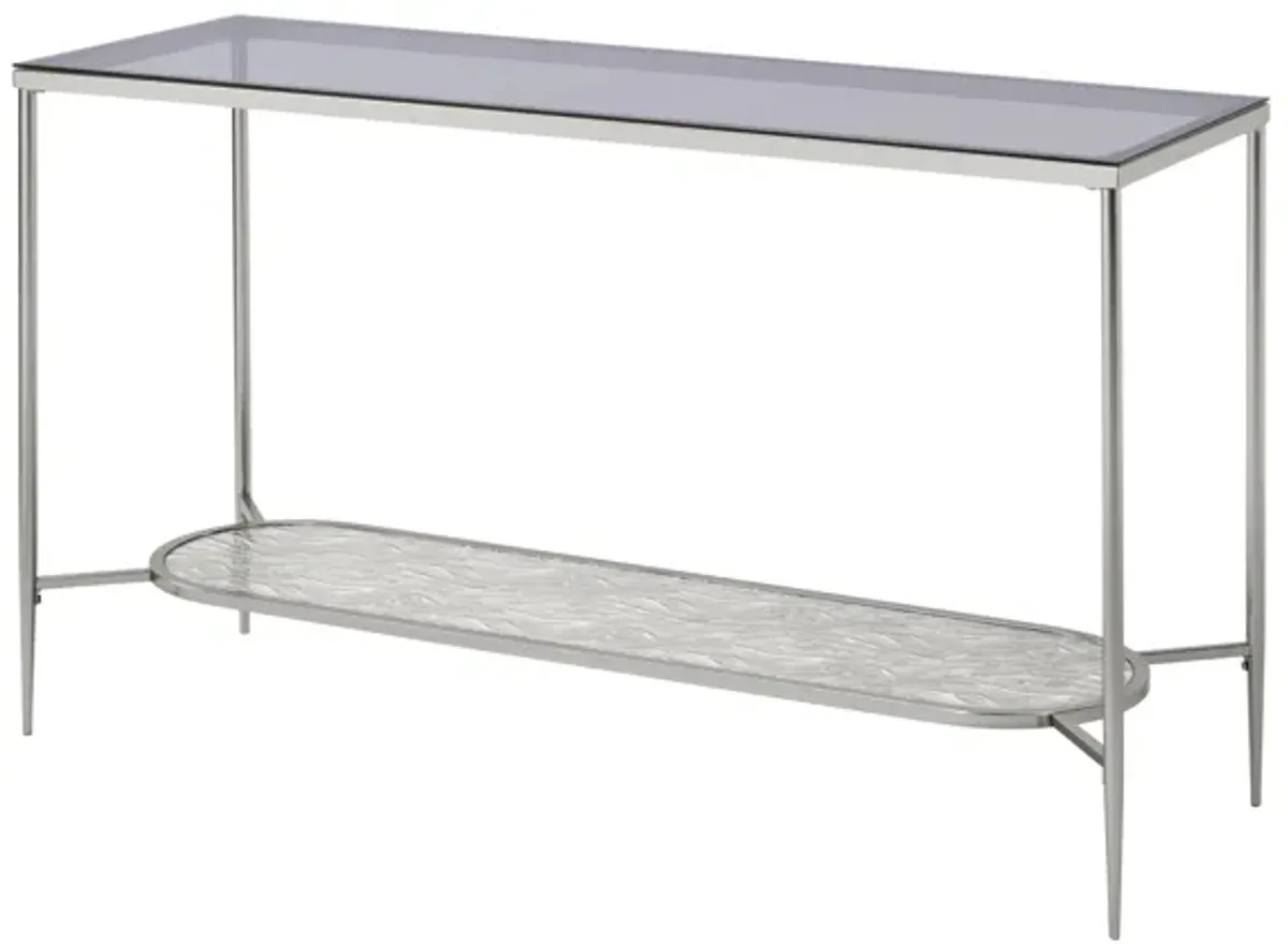 ACME Adelrik Sofa Table, Glass & Chrome Finish