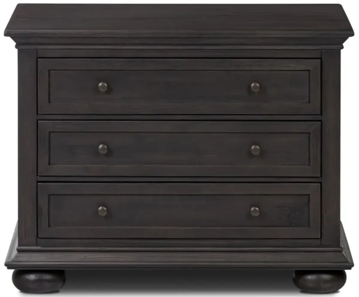 Geoffrey Smoked Black Nightstand
