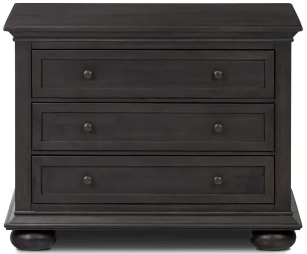 Geoffrey Smoked Black Nightstand