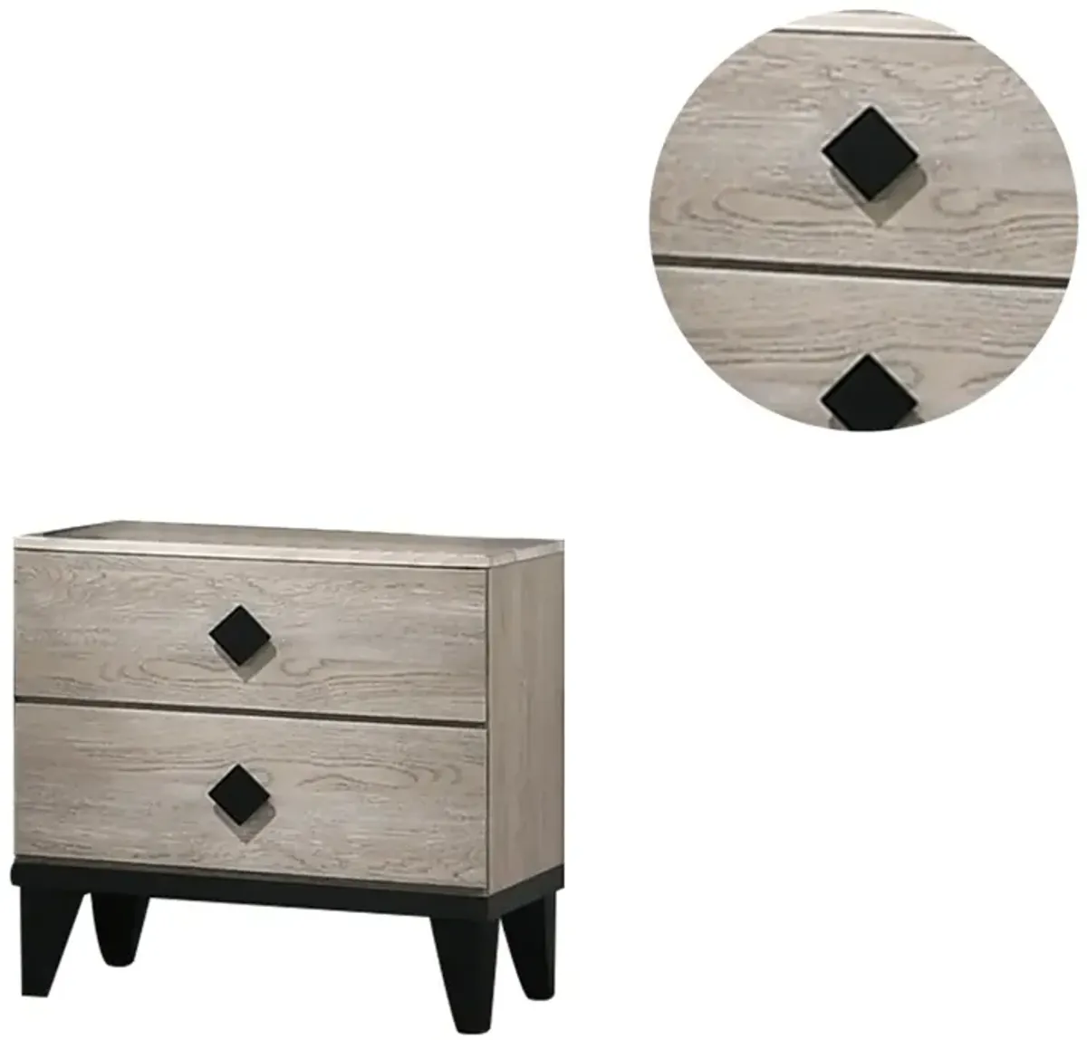 Smithson Nightstand With 2 Drawers Storage In Cream Finish