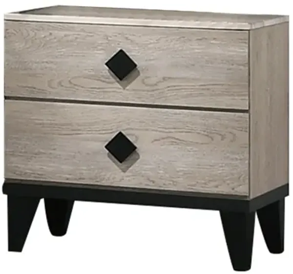 Streamdale Smithson Nightstand With 2 Drawers Storage In Cream Finish