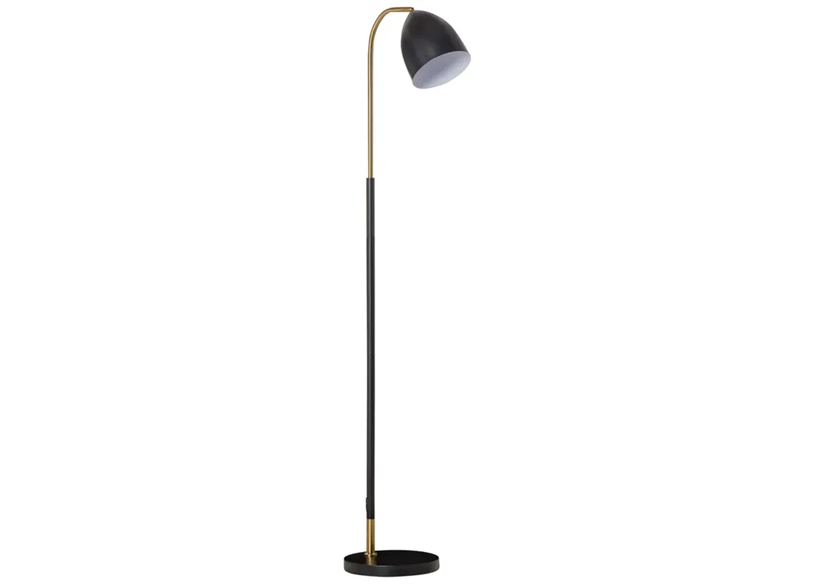 Ebony Gold Floor Lamp: Arc Illumination with Circular Base