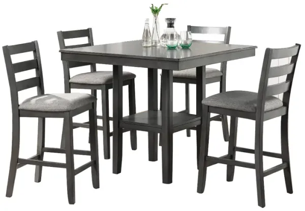 5 Piece Counter Height Dining Set in Grey
