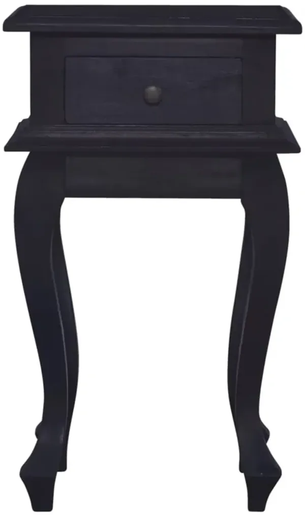 vidaXL Bedside Table Light Black Coffee 13.8"x11.8"x23.6" Solid Mahogany Wood