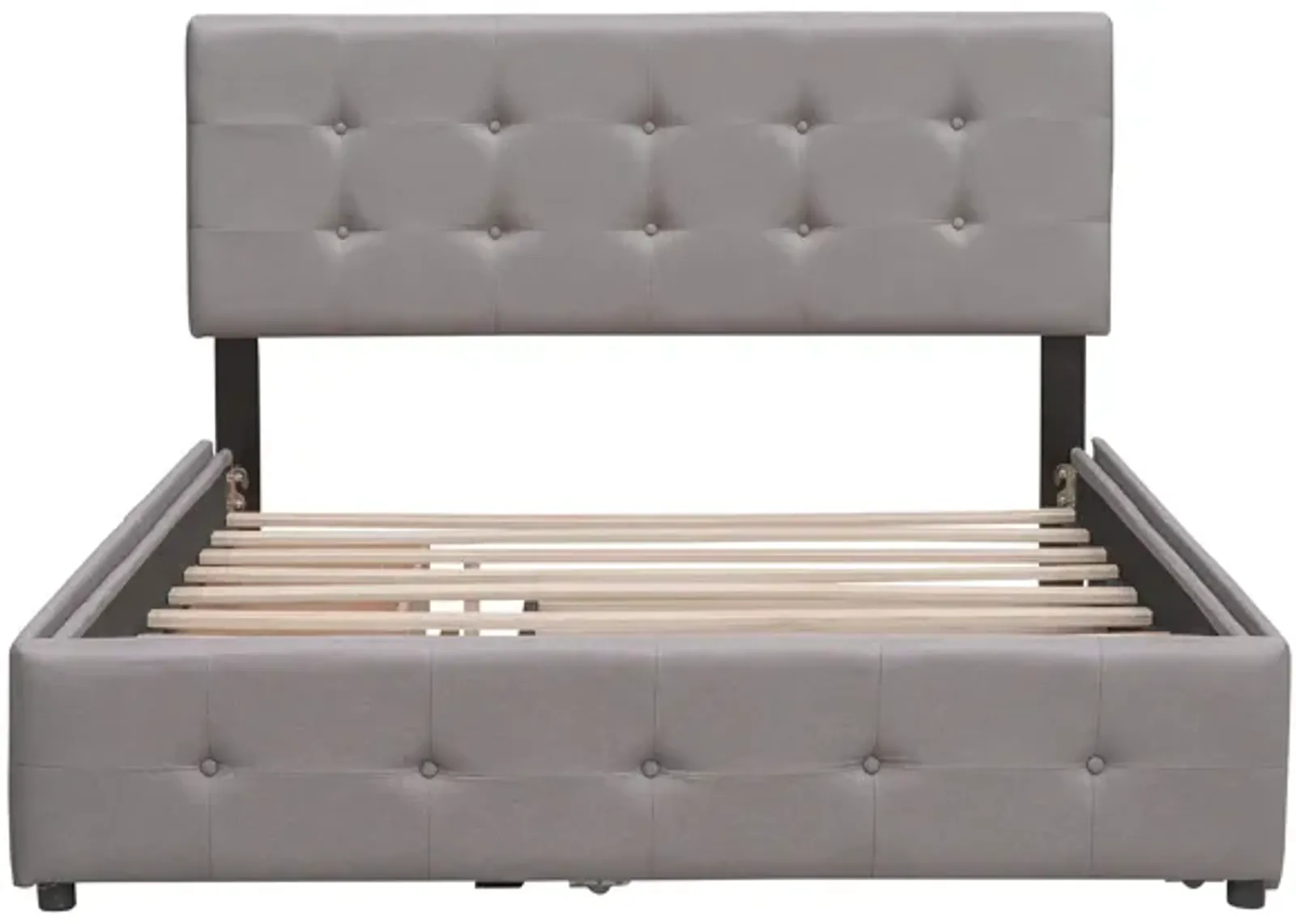 Merax Upholstered Platform Bed with 2 Drawers and 1 Twin XL Trundle