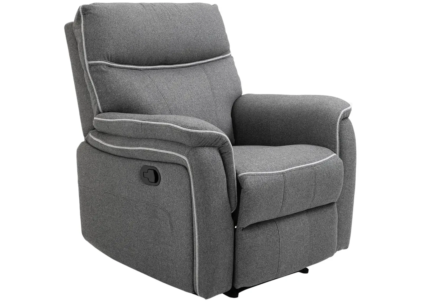 Grey Living Room Comfort: Manual Rocker Recliner Chair with Headrest