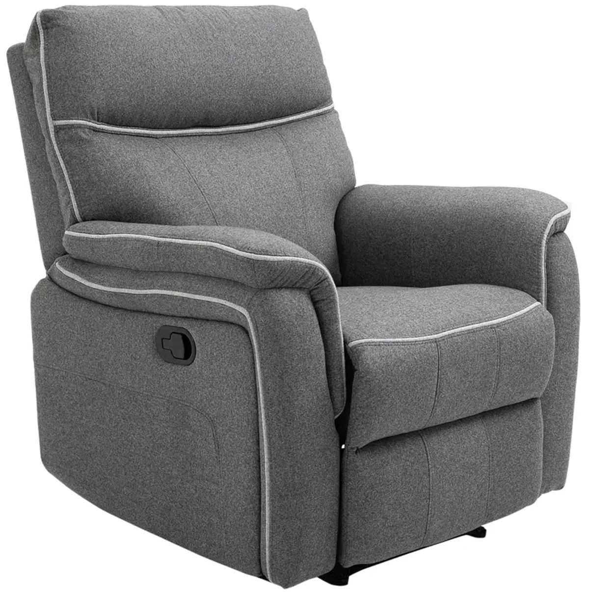 Grey Living Room Comfort: Manual Rocker Recliner Chair with Headrest