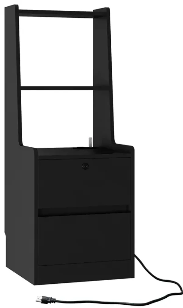 Mondawe Modern Nightstand, Smart Nightstand With Nightlight And Rechargeable Bedroom Storage
