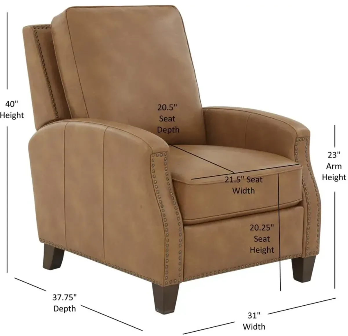 Comfort Pointe James Saddle Faux Leather Push Back Recliner