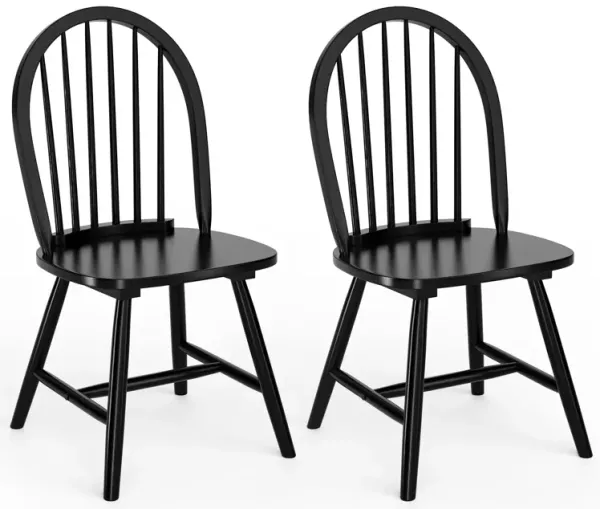 Set of 2 Vintage Wood Chair with Spindle Back for Dining Room