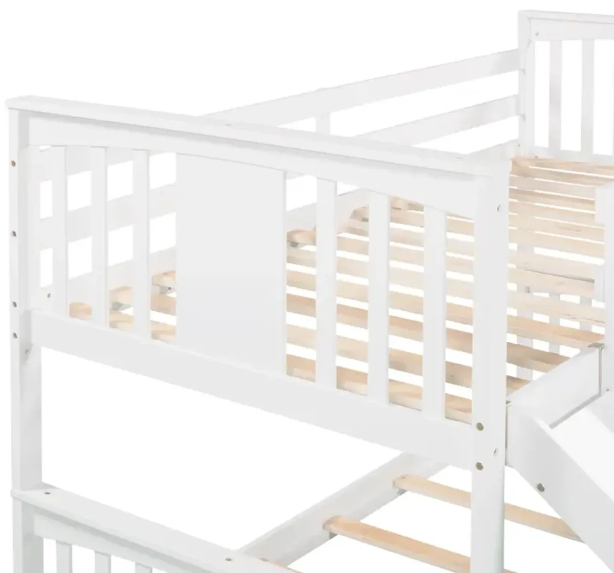 Twin Over Twin Bunk Bed With Slide And Ladder