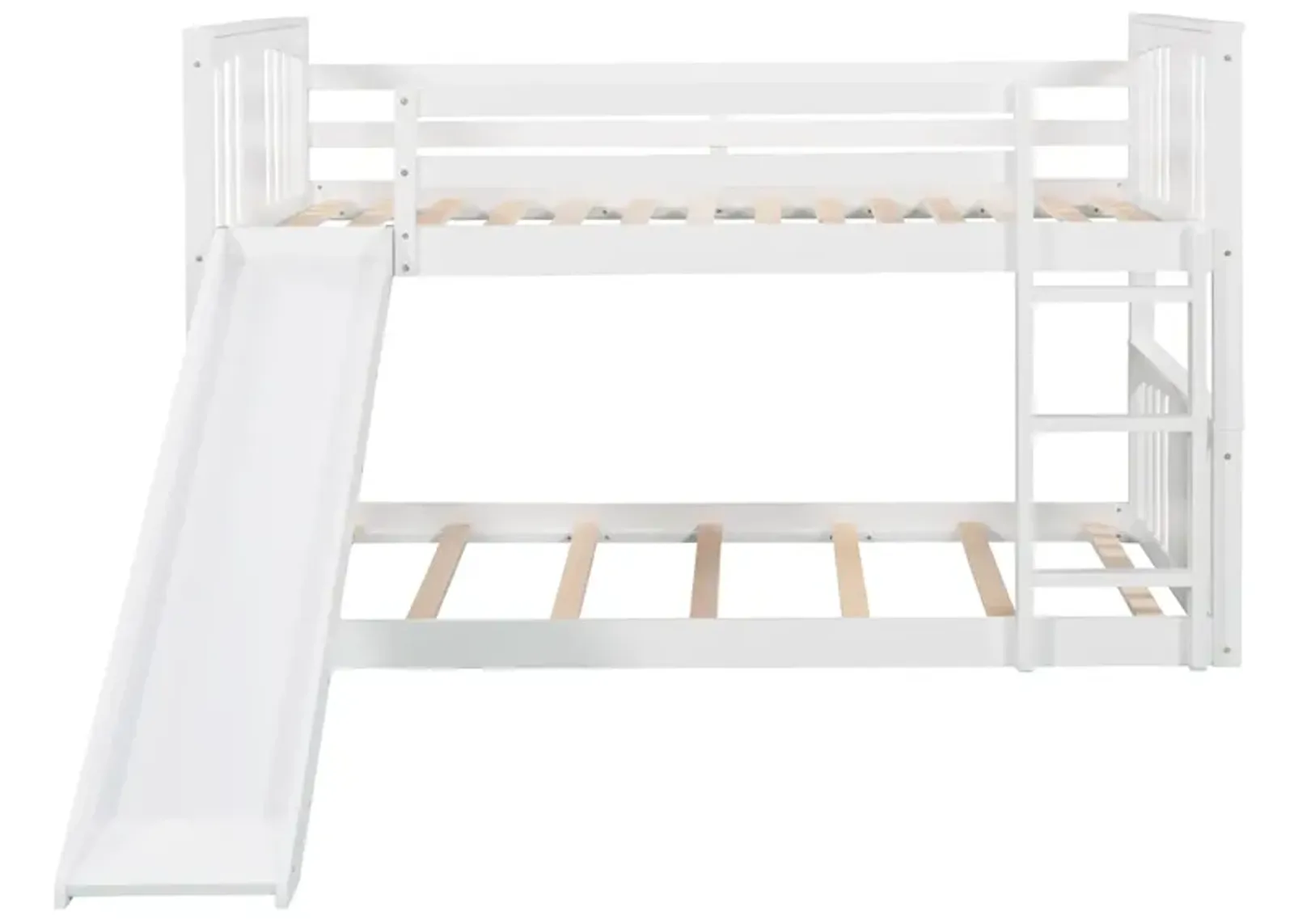 Twin Over Twin Bunk Bed With Slide And Ladder