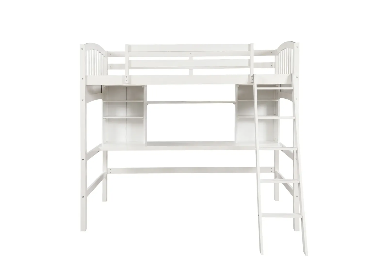 Merax Modern Loft Bed with Storage Shelves