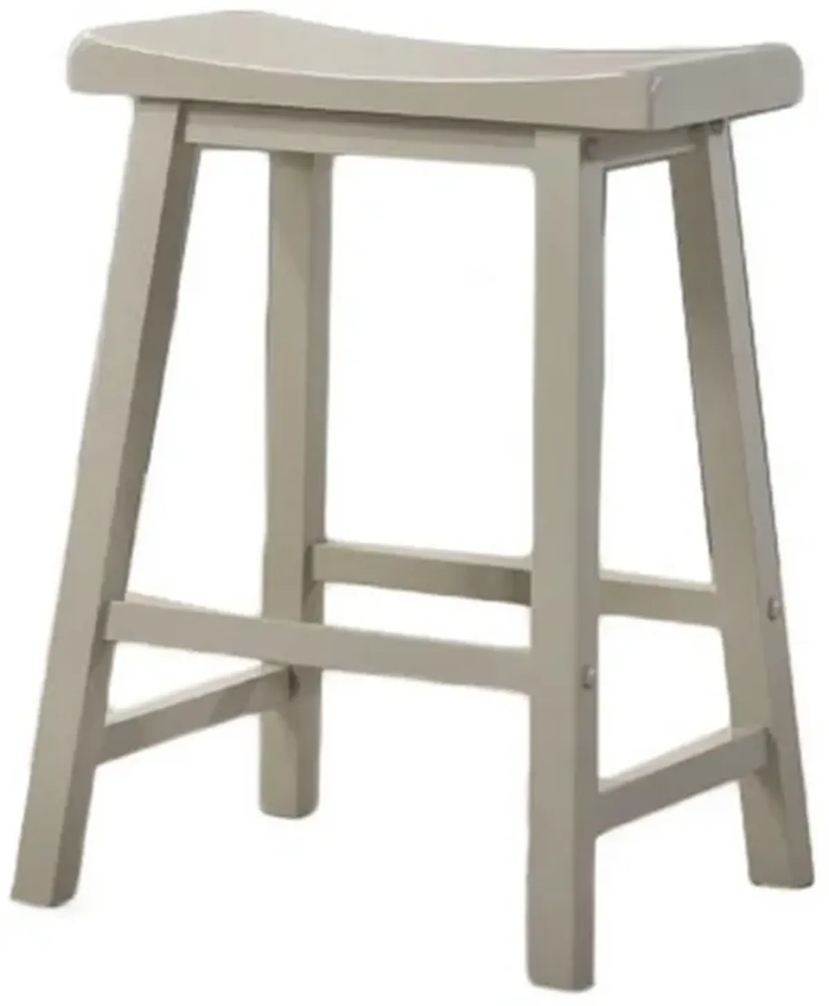 24 Inch Ergonomic Counter Height Stool, Set of 2, Curved Saddle Seat, Gray - Benzara