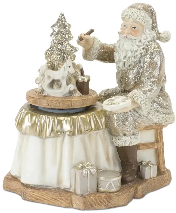 Santa with Paint Brush (Set of 2) Resin