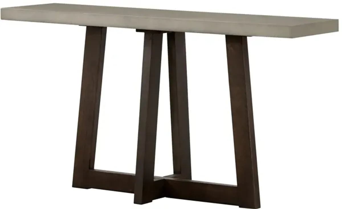 Elodie Grey Concrete and Dark Grey Oak Rectangle Console Table-Benzara