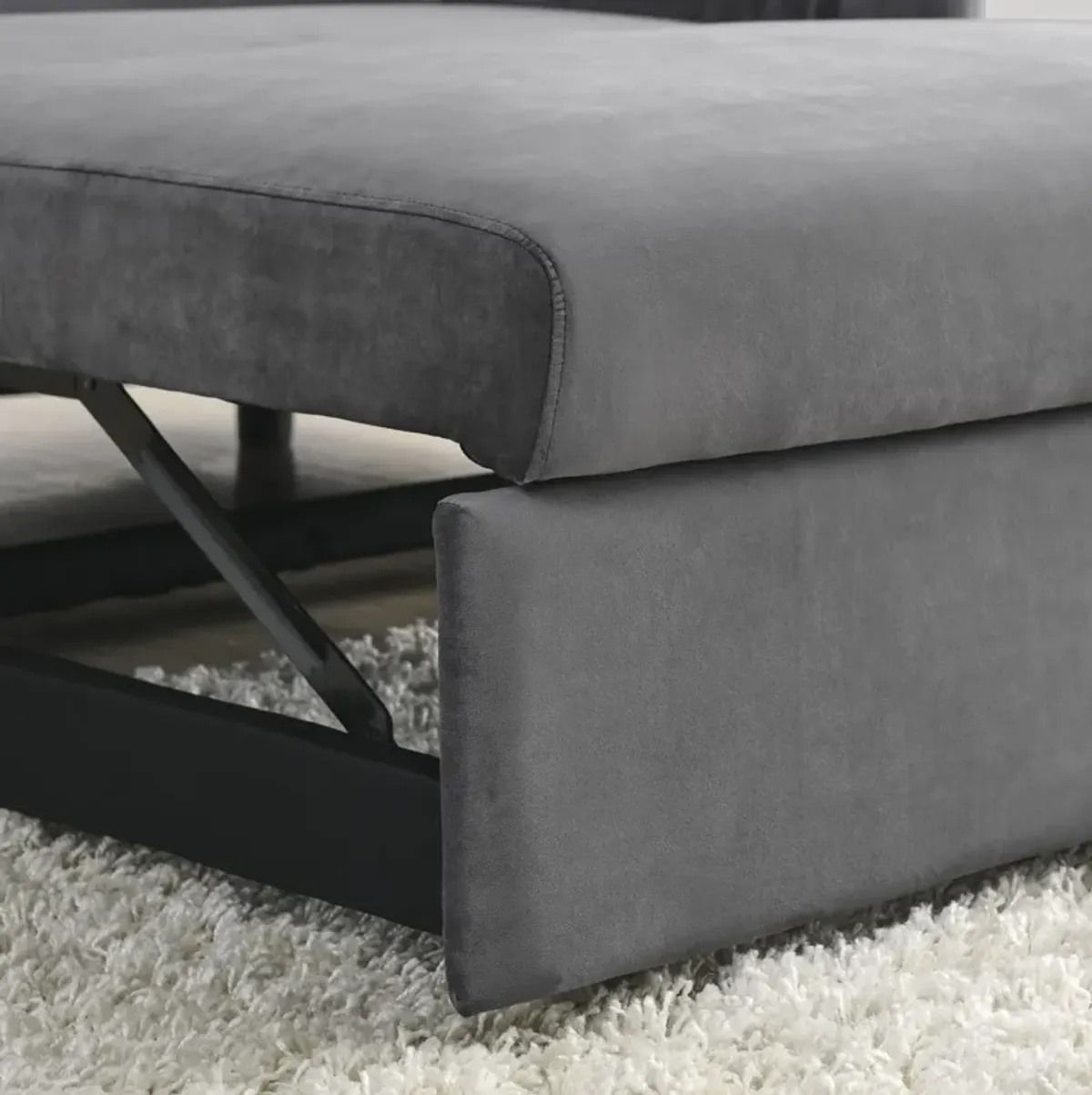 55" Modern Convertible Sofa Bed With 2 Detachable Arm Pockets, Velvet Loveseat Sofa With Pull Out