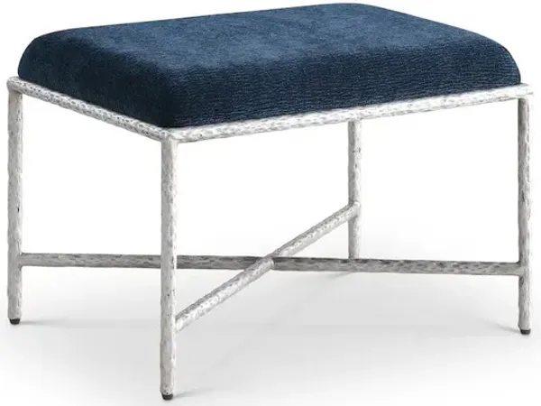 Meridian Furniture Valley Navy Chenille Fabric Bench
