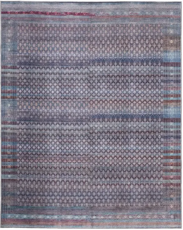 Voss 39H7F Tan/Blue/Pink 2'7" x 8' Rug