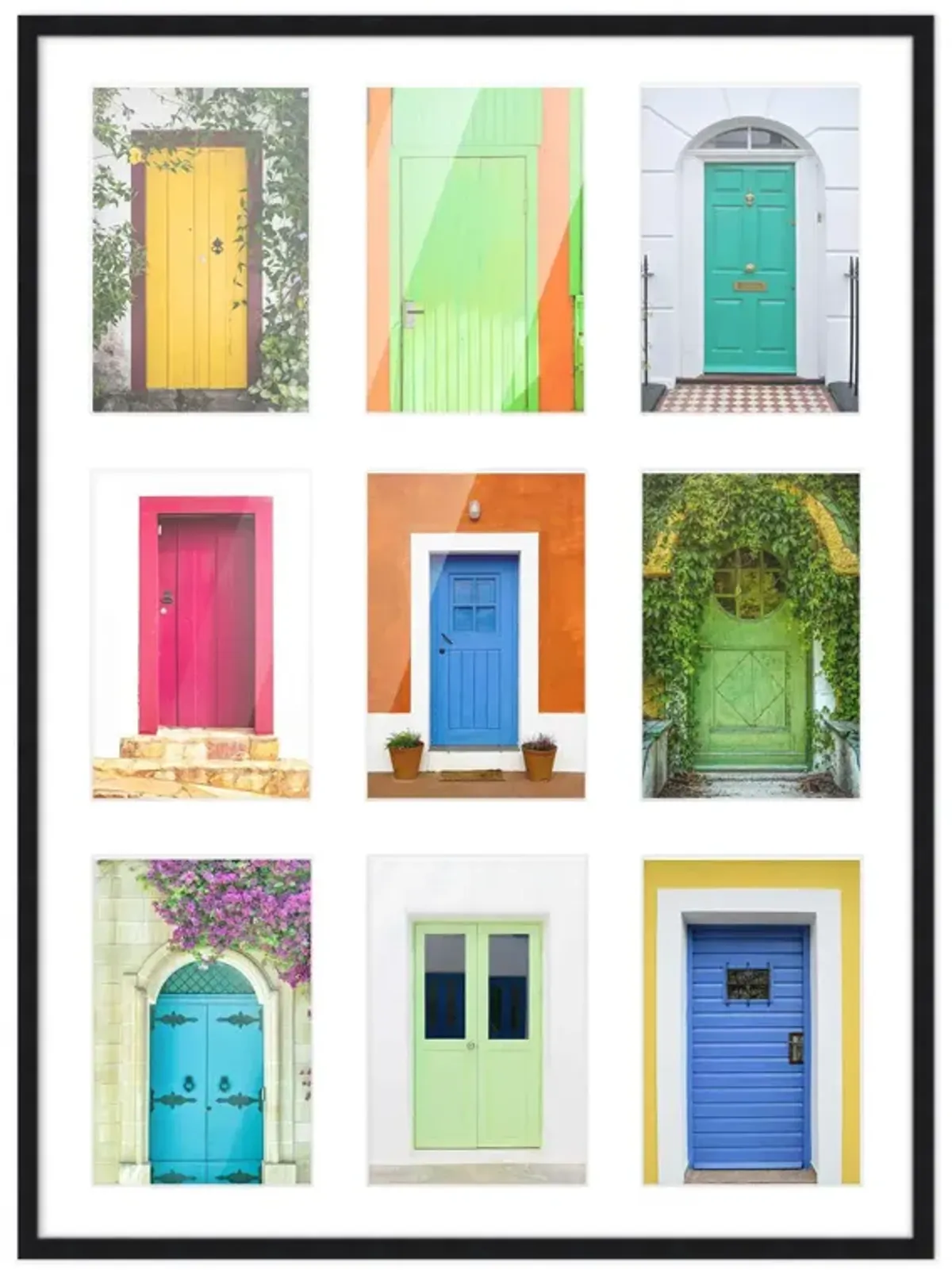 17.5x23.5 Wood Collage Frame with White Mat For 9 5x7 Pictures