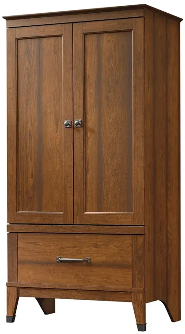 Hivvago Bedroom Wardrobe Cabinet Storage Armoire in Medium Brown Cherry Wood Finish
