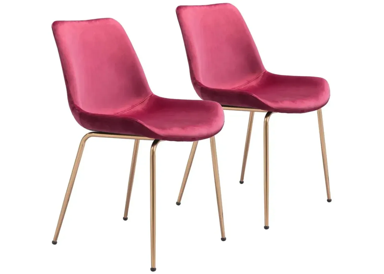 Belen Kox Set of 2 Tony Red Dining Chairs, Belen Kox