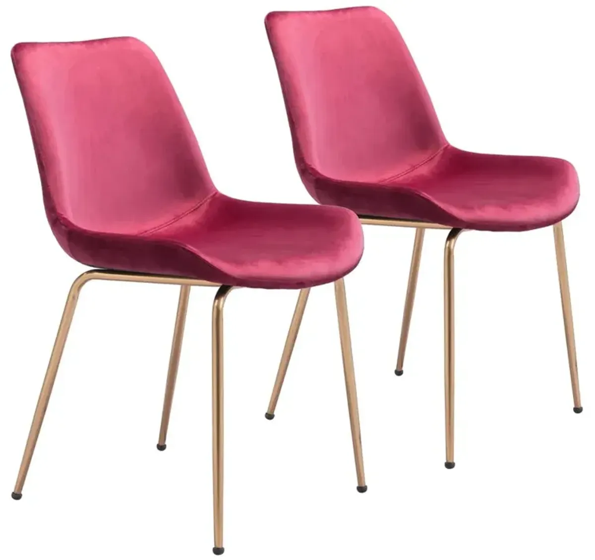 Belen Kox Set of 2 Tony Red Dining Chairs, Belen Kox