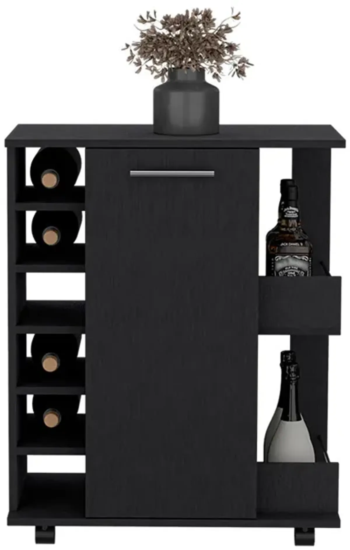 Bar Cart Cabot, Living Room, Black