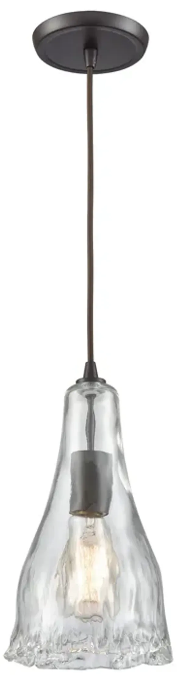 Hand Formed Glass 1-Light Mini Pendant