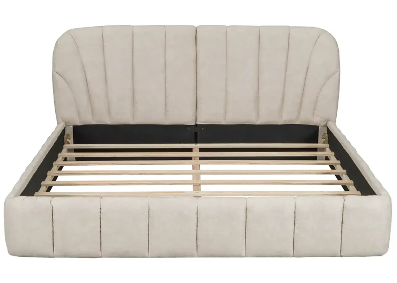 Merax Modern Polyester Upholstered Platform Bed