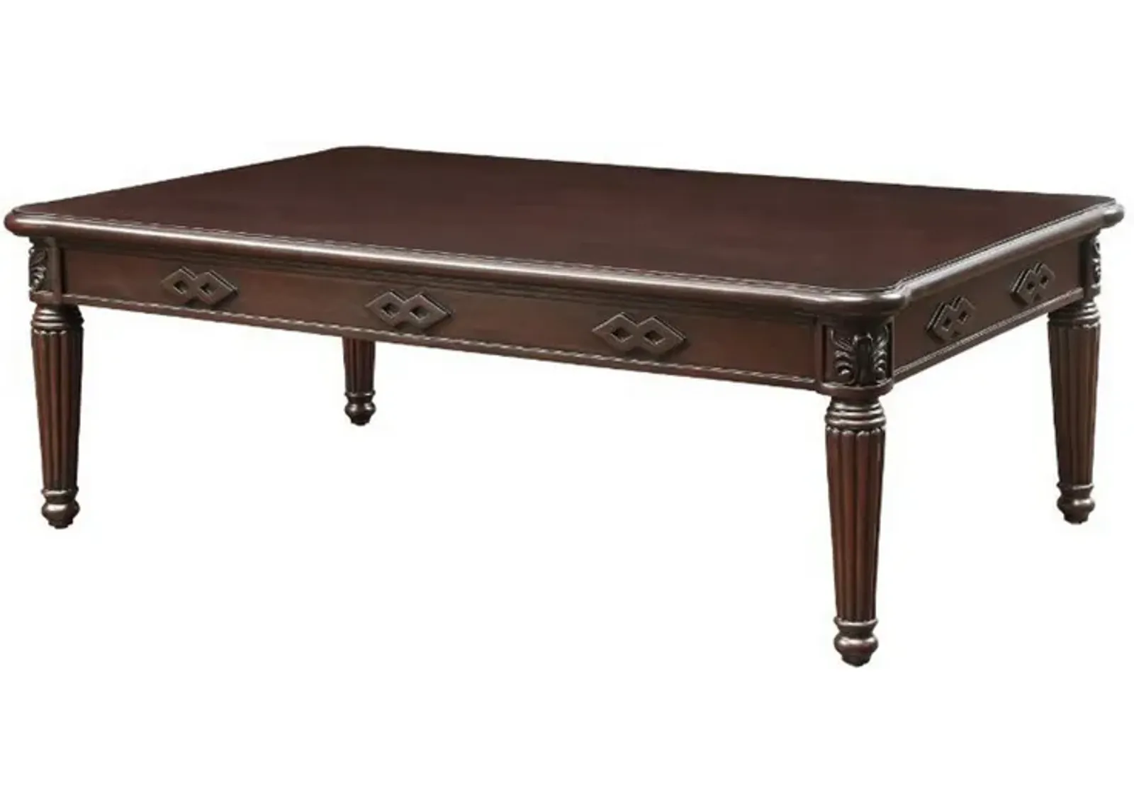 Coffee Table with Traditional Style and Turned Legs, Espresso Brown-Benzara