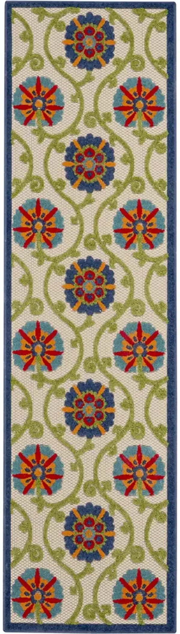 Aloha ALH19 Blue/Multicolor 2'3" x 10' Rug