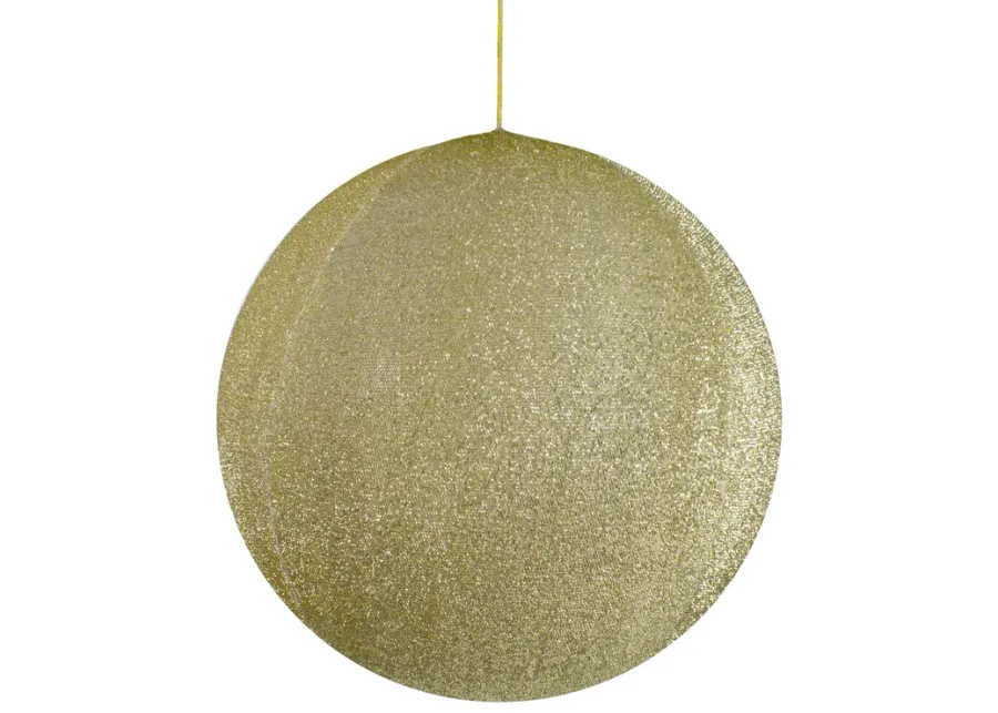 19.5" Gold Tinsel Inflatable Christmas Ball Ornament Outdoor Decoration