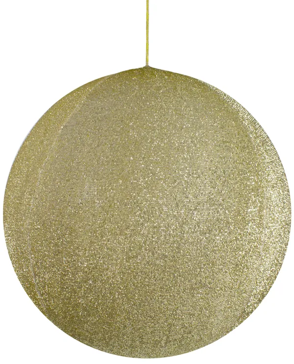 19.5" Gold Tinsel Inflatable Christmas Ball Ornament Outdoor Decoration