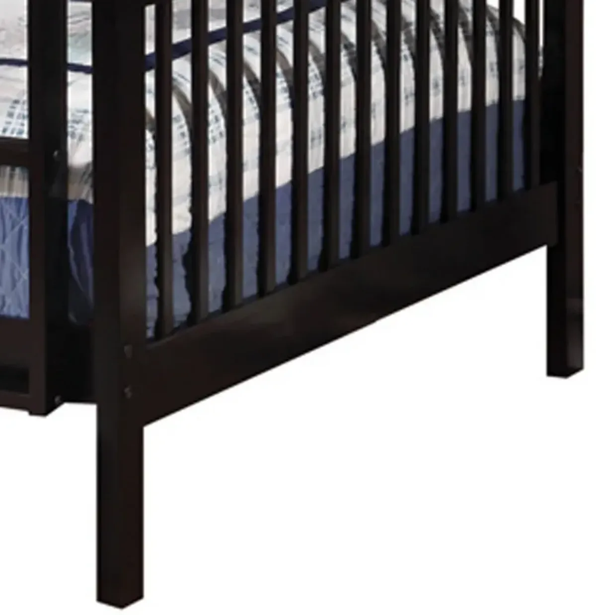 Mission Style Full over Full Bunk Bed with Attached Ladder, Black-Benzara