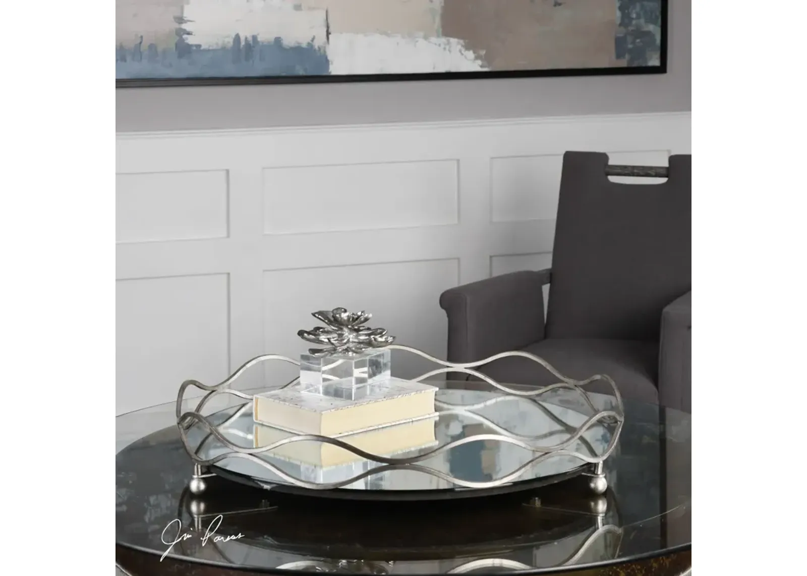 Uttermost Rachele Mirrored Silver Tray