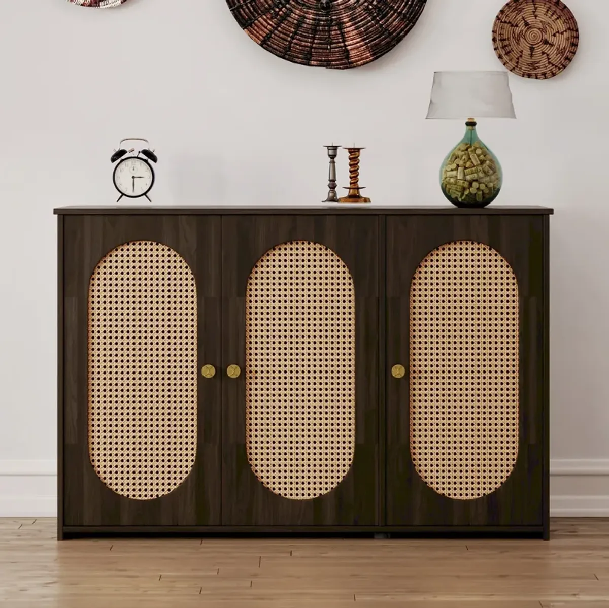 Merax Retro 3-Door Sideboard Storage Cabinet